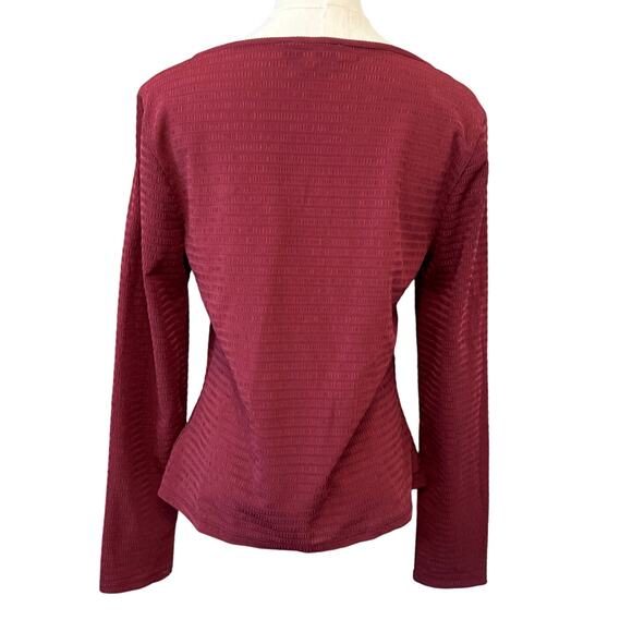New CIRCUS BY SAM EDELMAN Women's Maroon Cut Out Kelsie Long Sleeve Top Size L - Picture 4 of 6